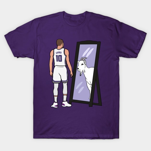 Domantas Sabonis Mirror GOAT T-Shirt by rattraptees